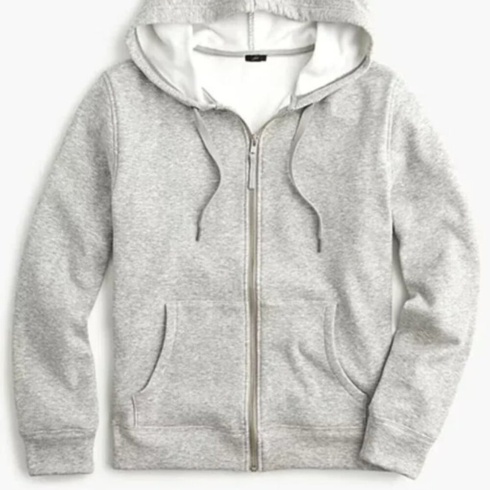 J. Crew Velour-Lined Hoodie - Size Small - Grey